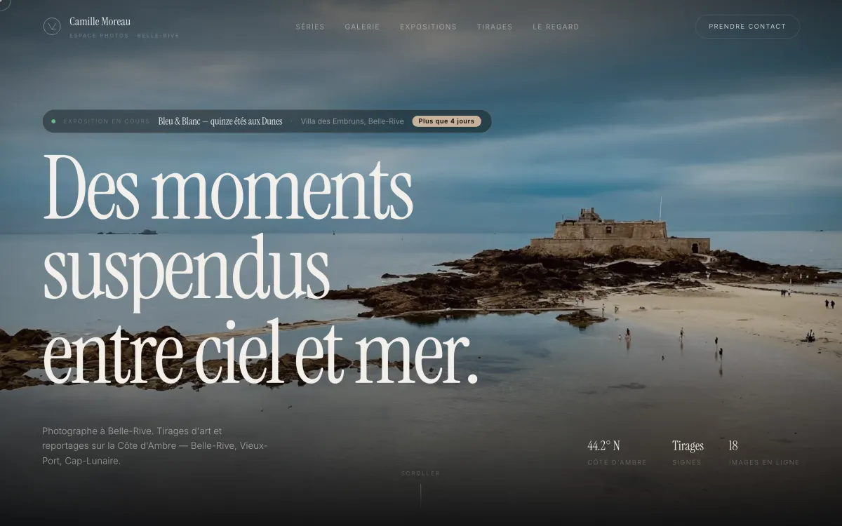 La maquette du photographe Camille Moreau